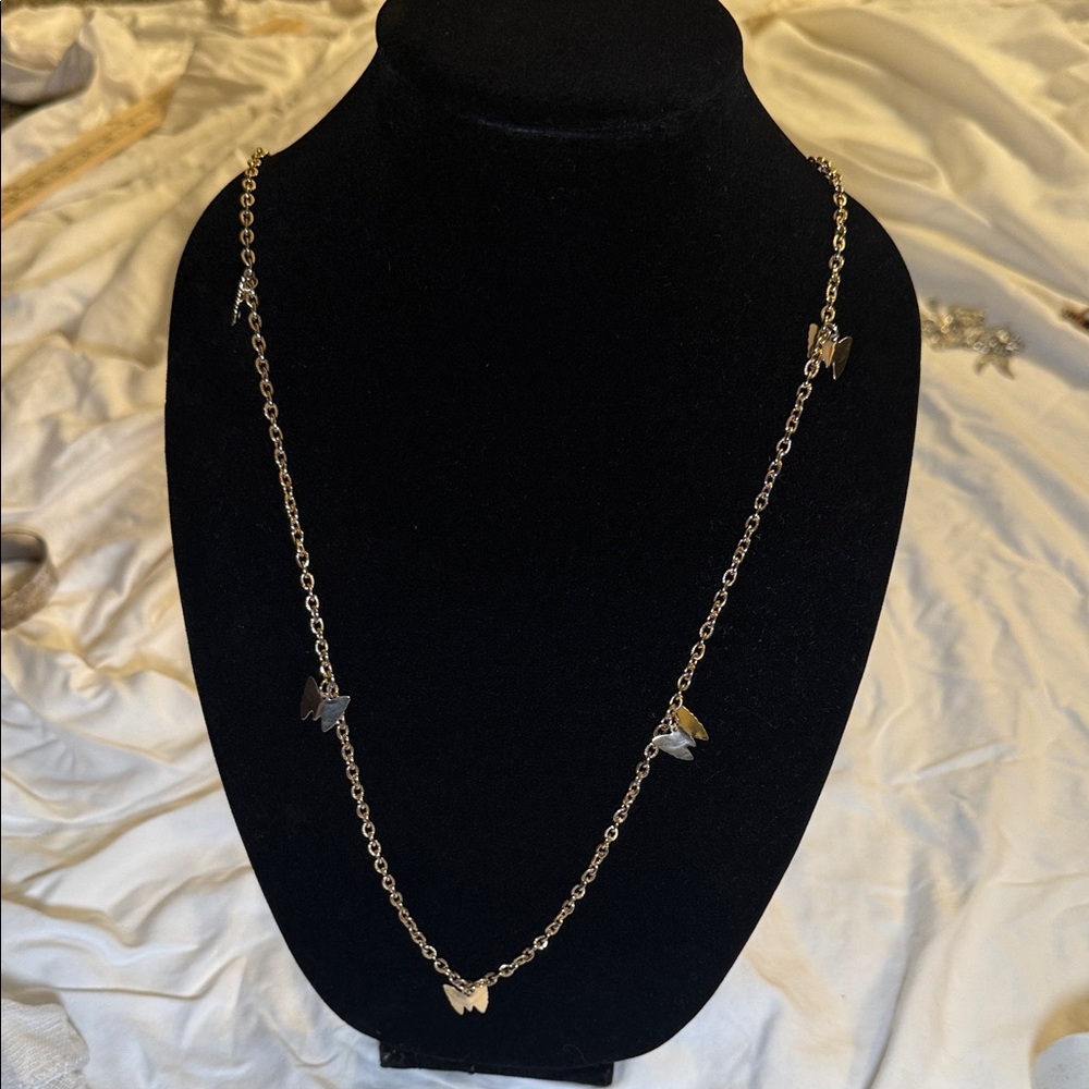Sarah Coventry Gold-Tone Butterfly Station Necklace